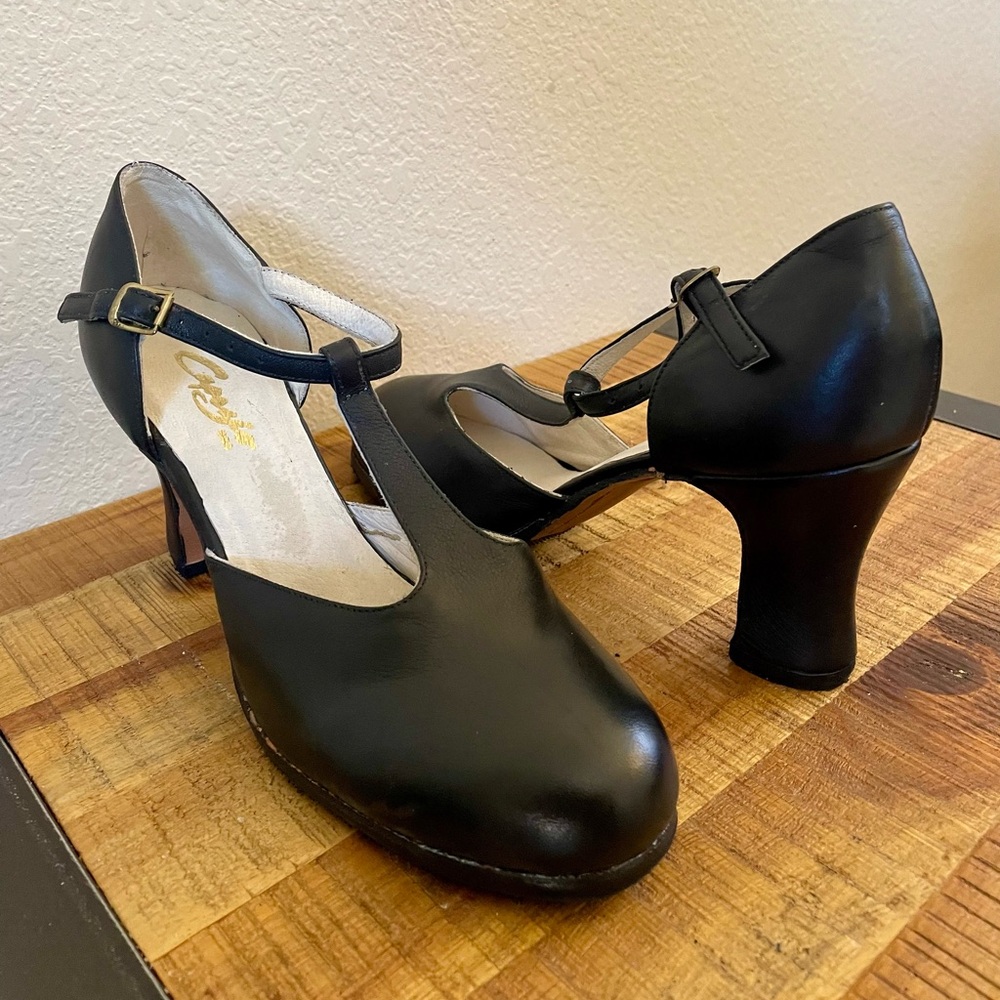 Capezio Black T-Strap 3” Women’s Heels